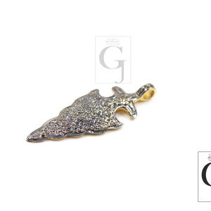Beautiful Arrowhead Pendant Designer Charm Rosecut Pave Diamond Pendant 925 Sterling Silver Handmade Finish Diamond Charms Necklace Pendant