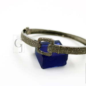 Very Beautiful Antique Look Bangle Bracelet Rosecut Pave Diamond Bangle Bracelet 925 Sterling Silver Handmade Finish Diamond Bangle Bracelet