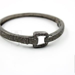 Very Beautiful Antique Look Bangle Bracelet Rosecut Pave Diamond Bangle Bracelet 925 Sterling Silver Handmade Finish Diamond Bangle Bracelet