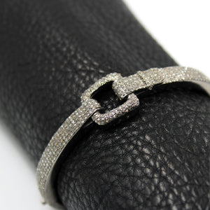 Very Beautiful Antique Look Bangle Bracelet Rosecut Pave Diamond Bangle Bracelet 925 Sterling Silver Handmade Finish Diamond Bangle Bracelet