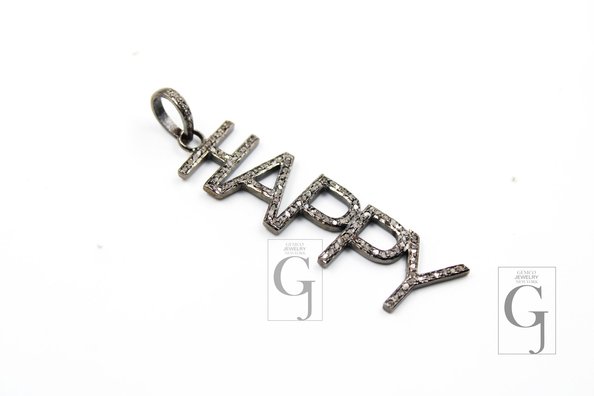 Fashionable Happy Designer Rosecut Pave Diamond Pendant 925  Sterling Silver Handmade Finish Diamond Charms Necklace Pendant Jewelry
