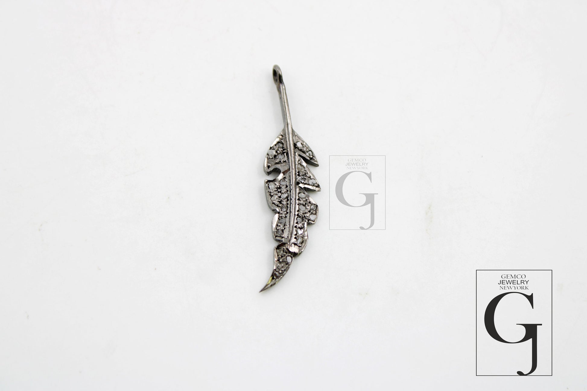 Very Beautiful Leaf pendant Designer Charm Rosecut Pave Diamond Pendant 925 Sterling Silver Handmade Finish Diamond Charms Necklace Jewelry