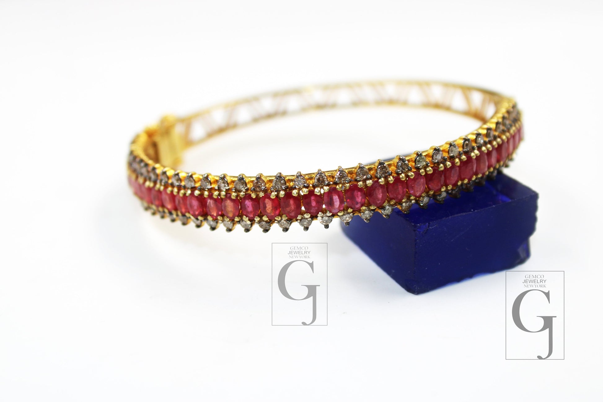 Beautiful 18k Gold Ruby Bangle Rosecut Pave Diamond Bangle Bracelet 925 Sterling Silver Handmade Finish Diamond Bangle Bracelet Jewelry