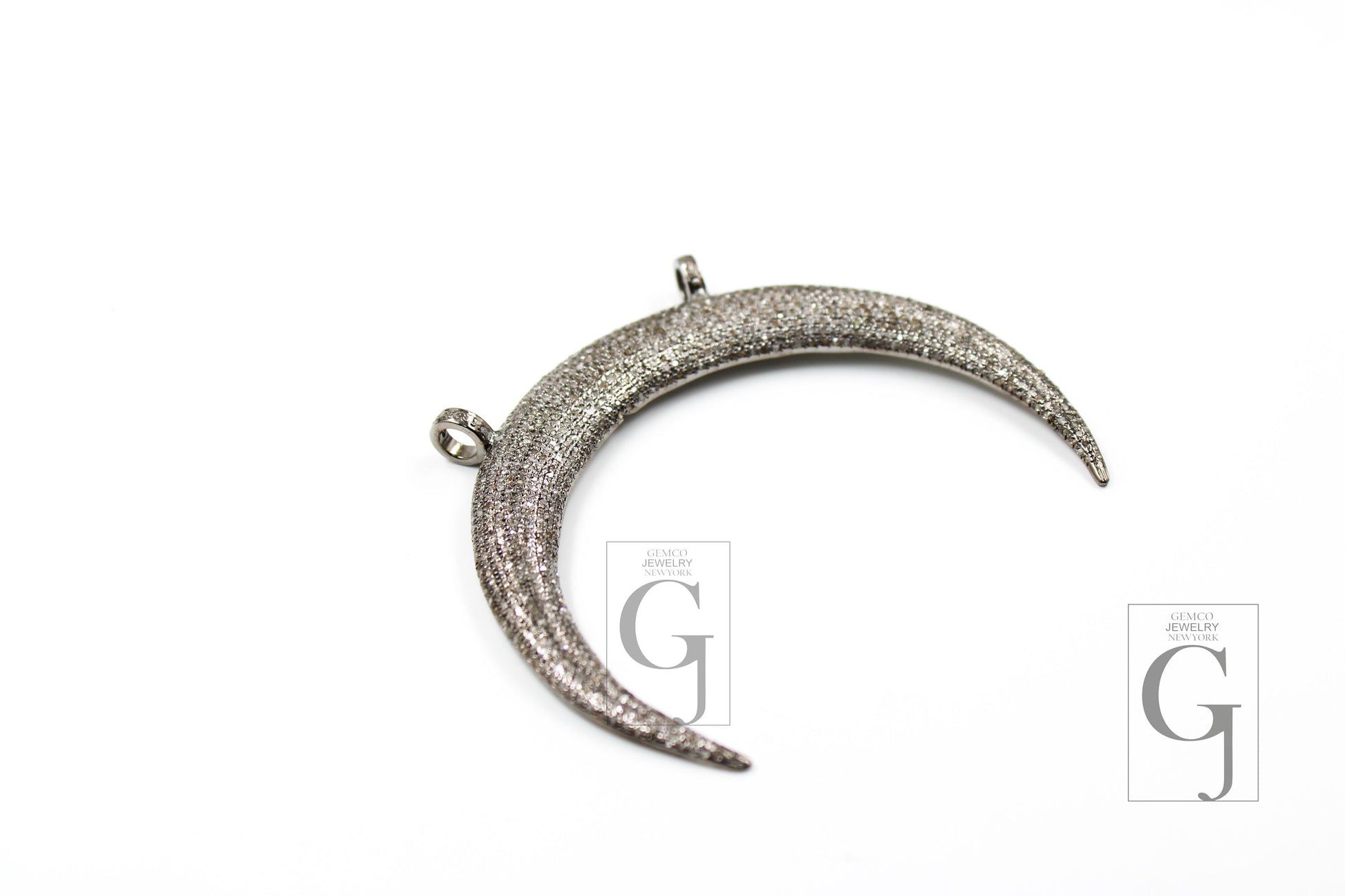Beautiful designer tusk necklace pendant  Rosecut pave diamond pendant 925 sterling silver handmade finish diamond charms necklace pendant