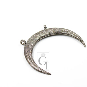 Beautiful designer tusk necklace pendant  Rosecut pave diamond pendant 925 sterling silver handmade finish diamond charms necklace pendant