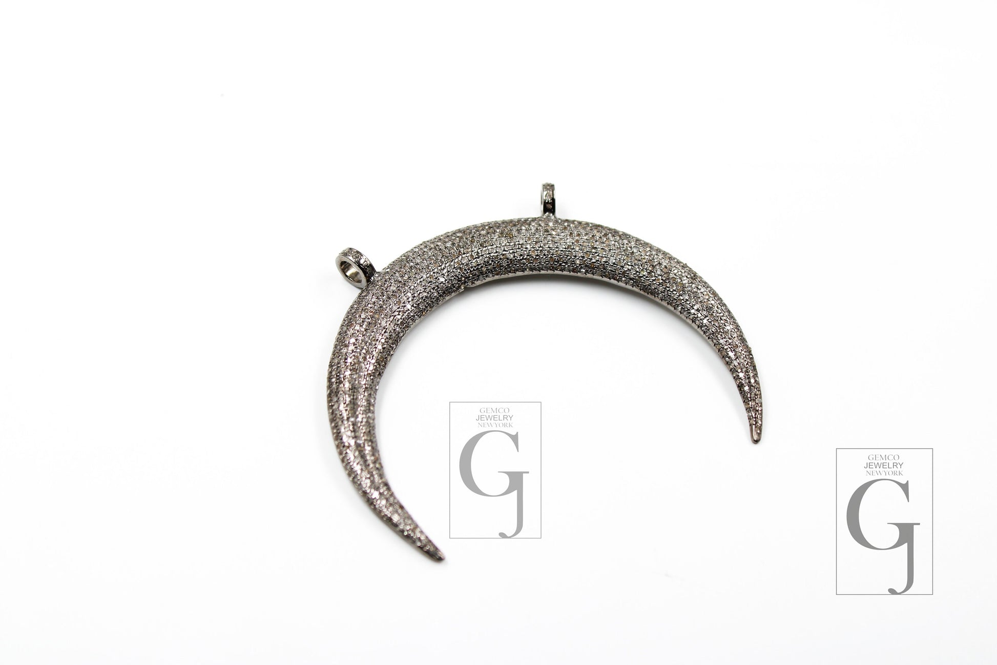 Beautiful designer tusk necklace pendant  Rosecut pave diamond pendant 925 sterling silver handmade finish diamond charms necklace pendant