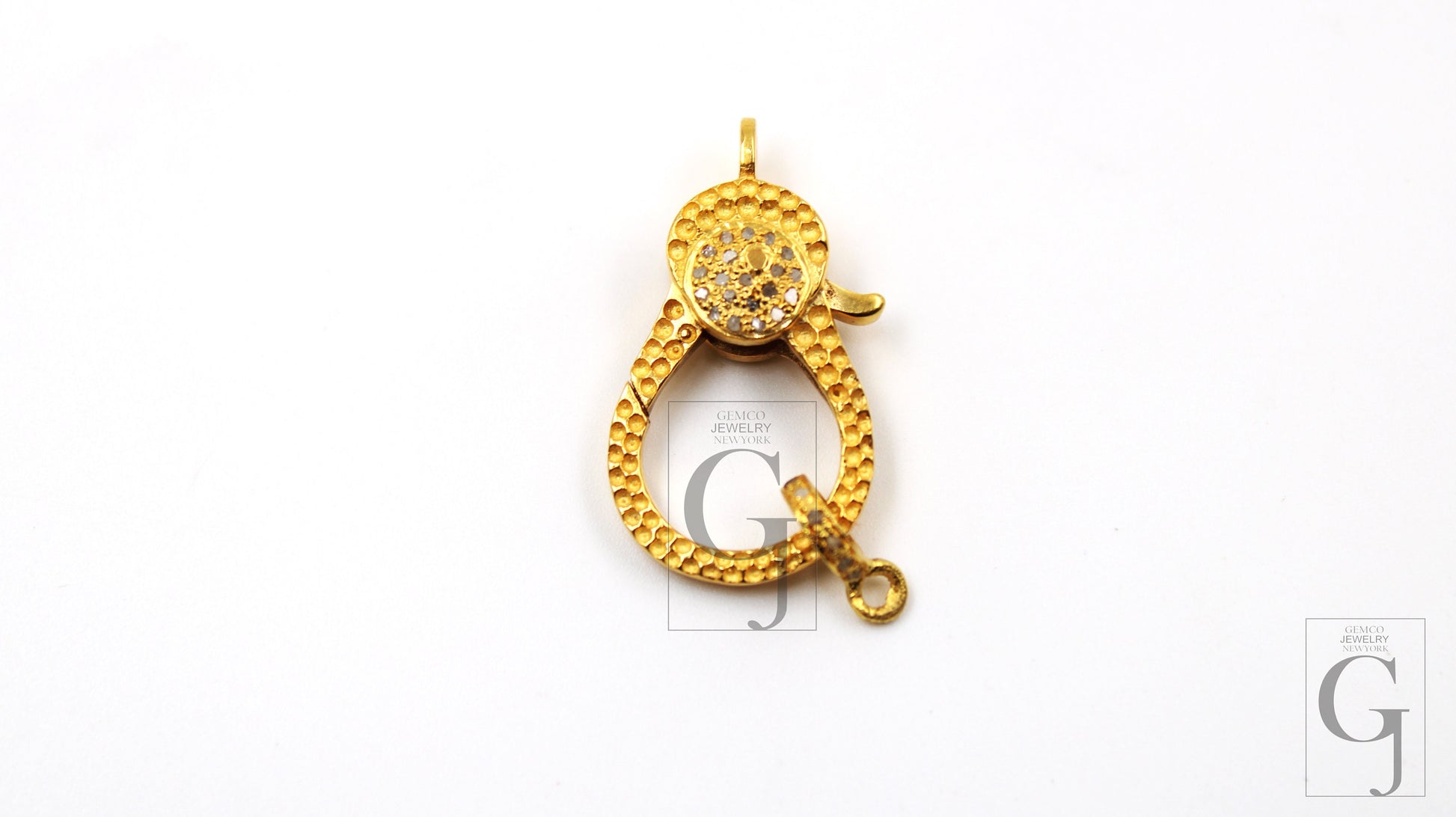 Designer Rosecut Pave Diamond Lobster Design Clasps 925 Sterling Silver Handmade Finish Clasps With Matching Diamond Jump Ring