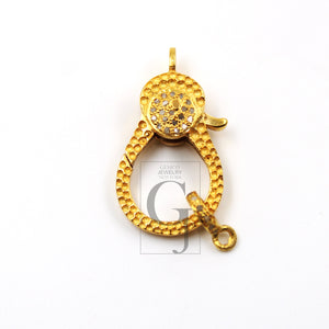 Designer Rosecut Pave Diamond Lobster Design Clasps 925 Sterling Silver Handmade Finish Clasps With Matching Diamond Jump Ring