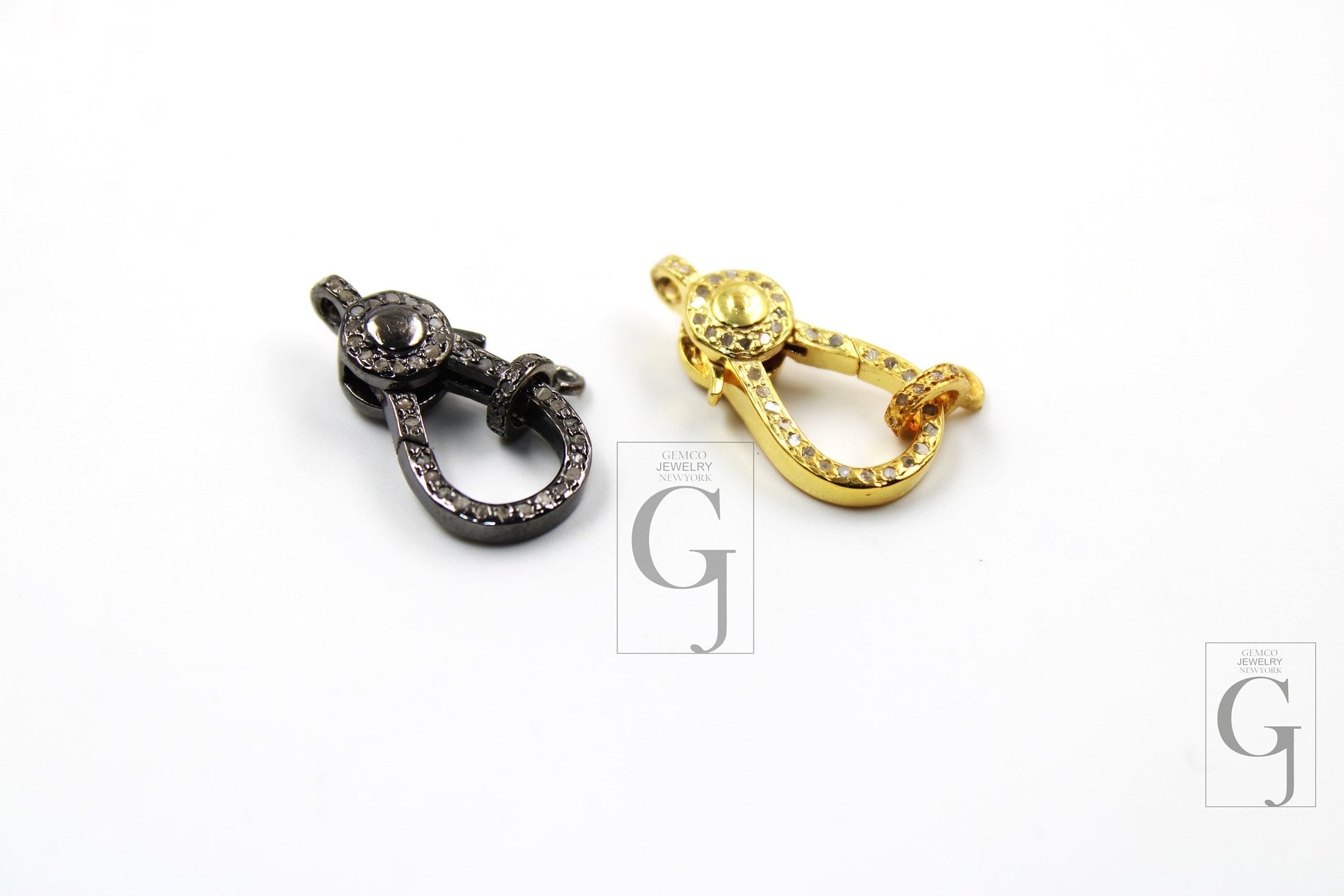 Pave rosecut diamond 925 sterling silver handmade pave diamond lobster clasp