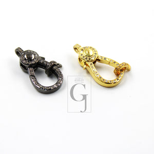 Pave rosecut diamond 925 sterling silver handmade pave diamond lobster clasp