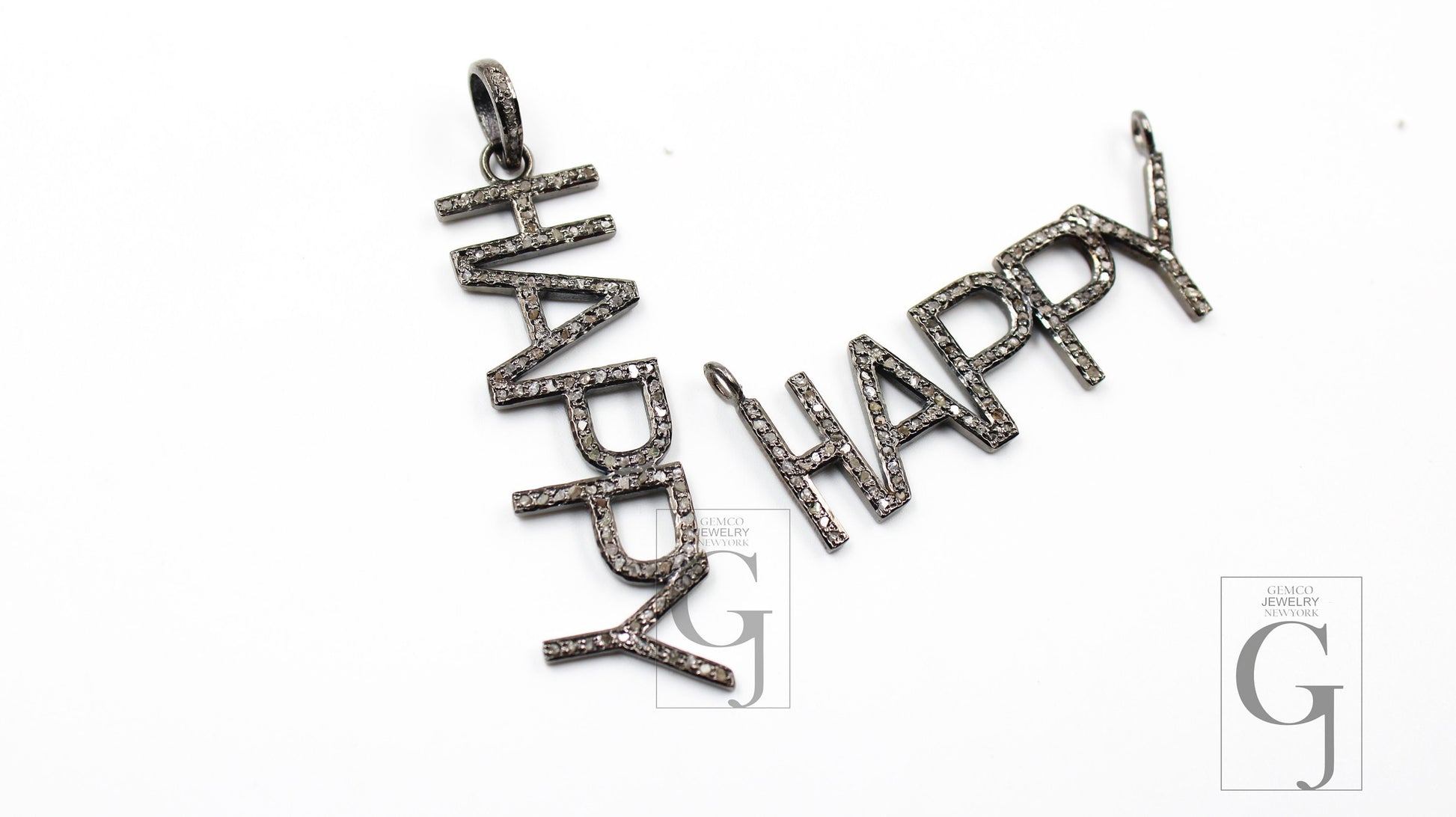 Fashionable Happy Designer Rosecut Pave Diamond Pendant 925  Sterling Silver Handmade Finish Diamond Charms Necklace Pendant Jewelry