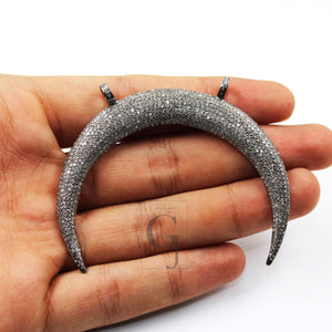 Beautiful designer tusk necklace pendant  Rosecut pave diamond pendant 925 sterling silver handmade finish diamond charms necklace pendant