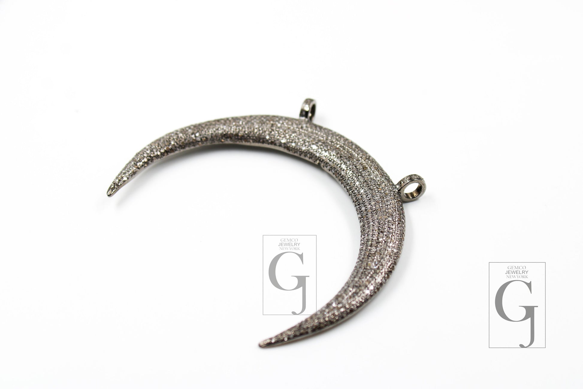 Beautiful designer tusk necklace pendant  Rosecut pave diamond pendant 925 sterling silver handmade finish diamond charms necklace pendant