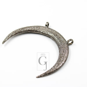 Beautiful designer tusk necklace pendant  Rosecut pave diamond pendant 925 sterling silver handmade finish diamond charms necklace pendant