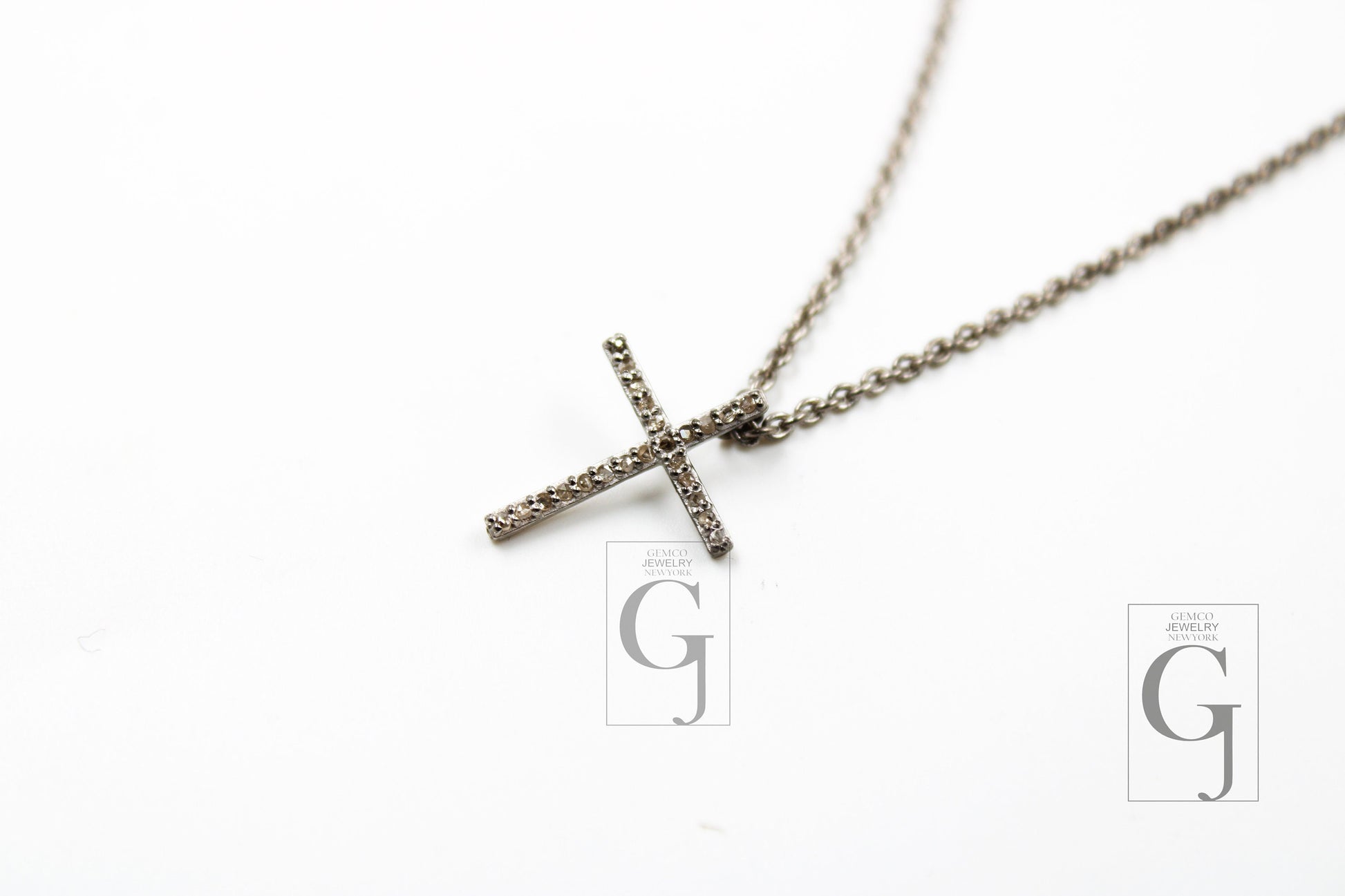Very beautiful cross designer Rosecut pave diamond pendant 925 sterling silver handmade finish diamond charms necklace gift pendant
