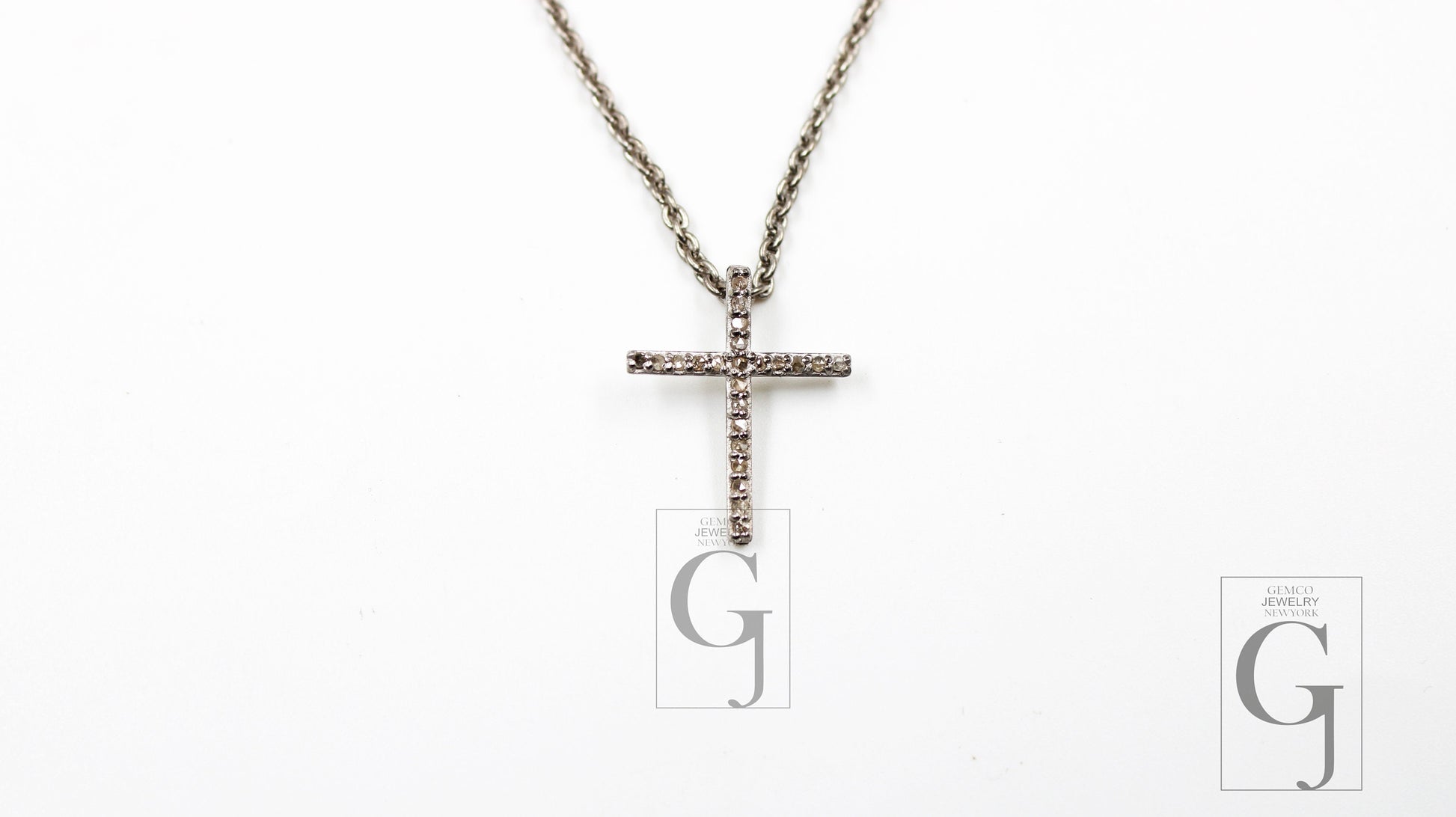 Very beautiful cross designer Rosecut pave diamond pendant 925 sterling silver handmade finish diamond charms necklace gift pendant