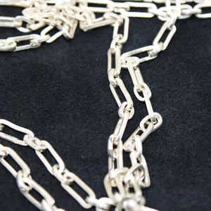 Paper Clip Chain , Vermail Gold , Silver White Link Chain 925 Sterling Silver Handmade Chains, Necklace Chains Jewelry Making Supplies