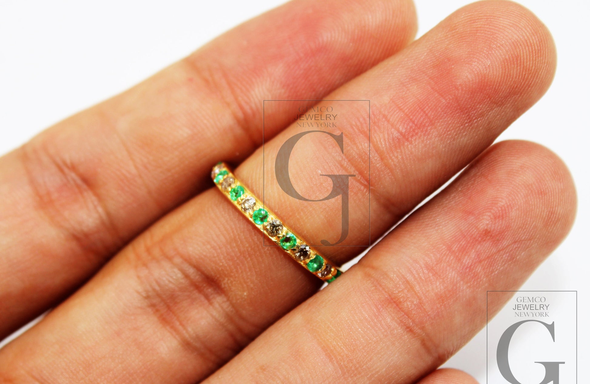 Fashionable brilliant full cut diamond and emerald designer Rosecut pave diamond rings 925 sterling silver handmade finish diamond ring