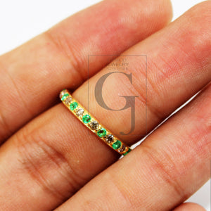 Fashionable brilliant full cut diamond and emerald designer Rosecut pave diamond rings 925 sterling silver handmade finish diamond ring