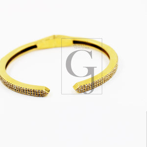 Fashionable 14k gold finish bangle Pave rosecut diamond 925 sterling silver handmade beautiful pave diamond beautiful wrist jewelry bangle