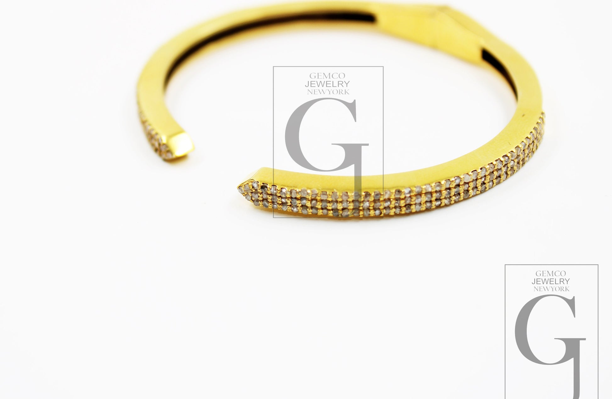 Fashionable 14k gold finish bangle Pave rosecut diamond 925 sterling silver handmade beautiful pave diamond beautiful wrist jewelry bangle