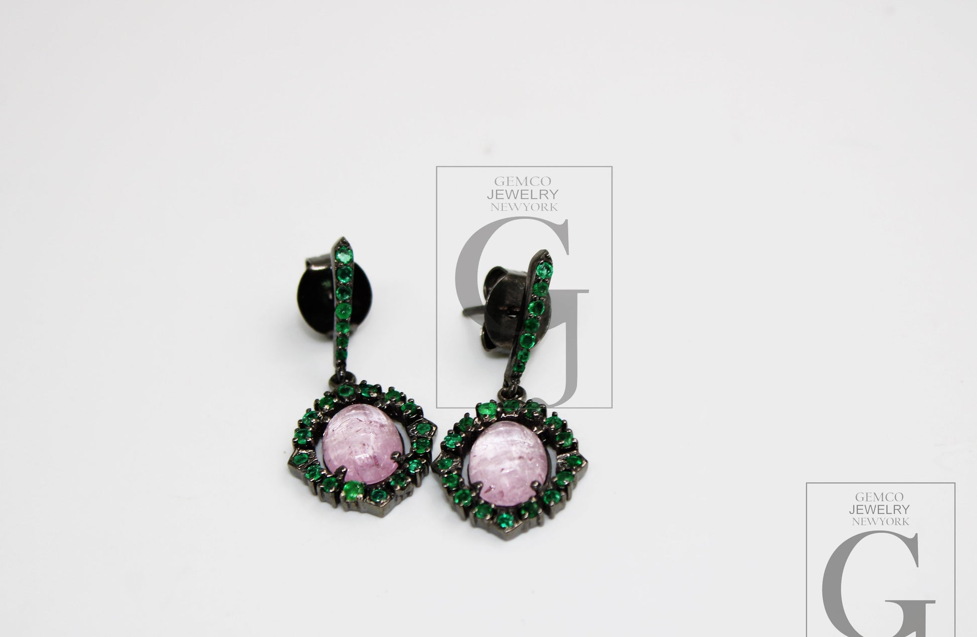 Tourmaline Earring Designer Earring Rosecut Pave Emerald Earrings 925 Sterling Silver Handmade Silver Finish Emerald Earring