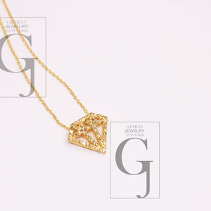 Very beautiful 14k gold diamond designer  Rosecut pave diamond pendant 925 sterling silver handmade finish diamond charms necklace pendant