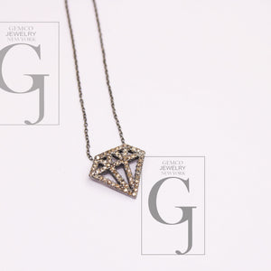 Very beautiful 14k gold diamond designer  Rosecut pave diamond pendant 925 sterling silver handmade finish diamond charms necklace pendant