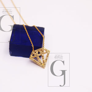 Very beautiful 14k gold diamond designer  Rosecut pave diamond pendant 925 sterling silver handmade finish diamond charms necklace pendant