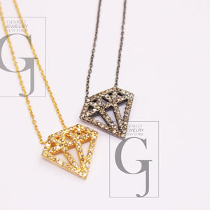 Very beautiful 14k gold diamond designer  Rosecut pave diamond pendant 925 sterling silver handmade finish diamond charms necklace pendant