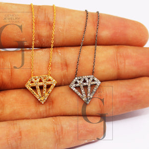 Very beautiful 14k gold diamond designer  Rosecut pave diamond pendant 925 sterling silver handmade finish diamond charms necklace pendant