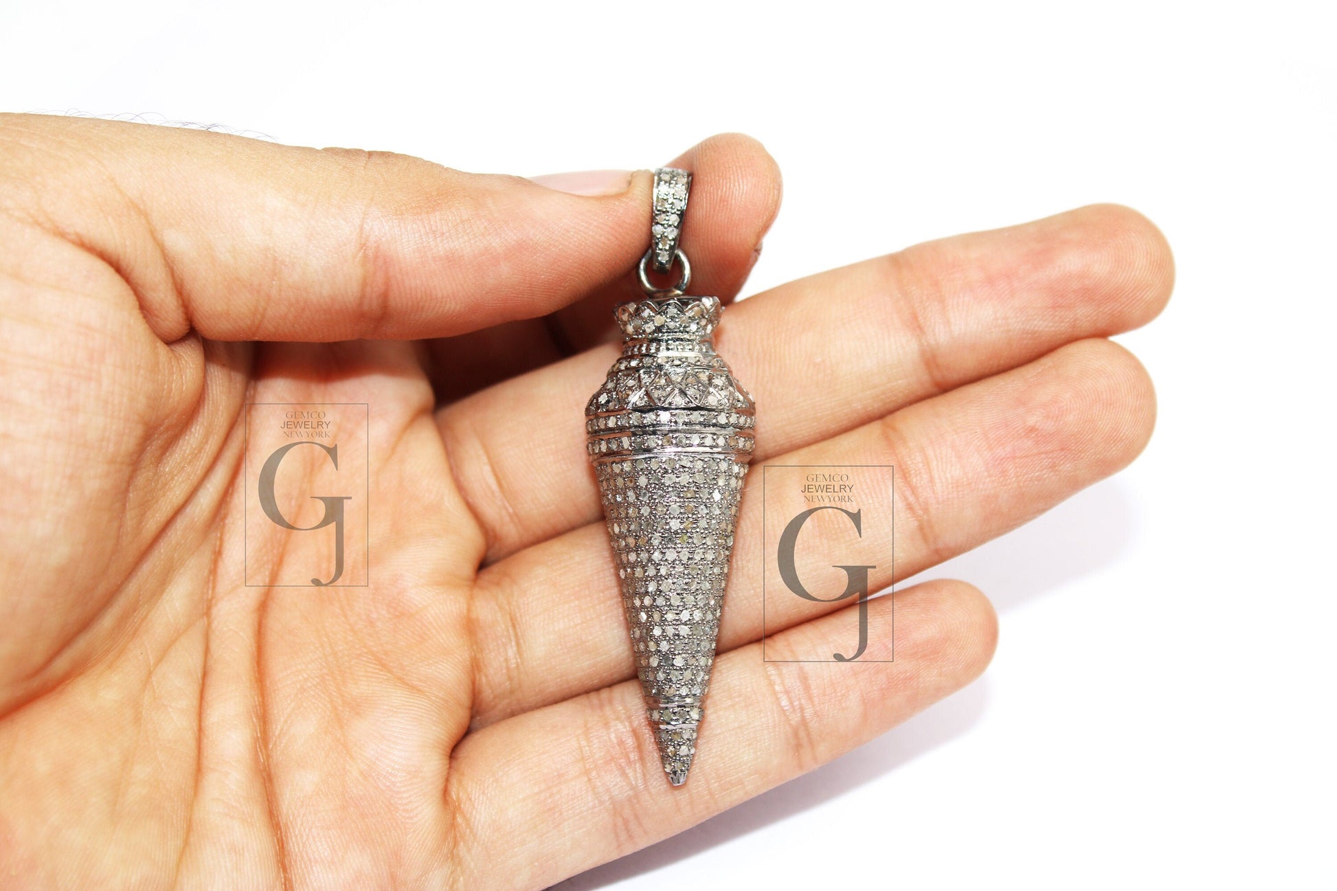 Antique Look Buddha Pendant Designer Rosecut Pave Diamond Pendant 925 Sterling Silver Handmade Finish Diamond Charms Necklace Pendant