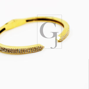 Fashionable 14k gold finish bangle Pave rosecut diamond 925 sterling silver handmade beautiful pave diamond beautiful wrist jewelry bangle