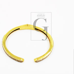 Fashionable 14k gold finish bangle Pave rosecut diamond 925 sterling silver handmade beautiful pave diamond beautiful wrist jewelry bangle
