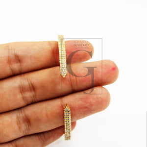 Fashionable 14k gold finish bangle Pave rosecut diamond 925 sterling silver handmade beautiful pave diamond beautiful wrist jewelry bangle