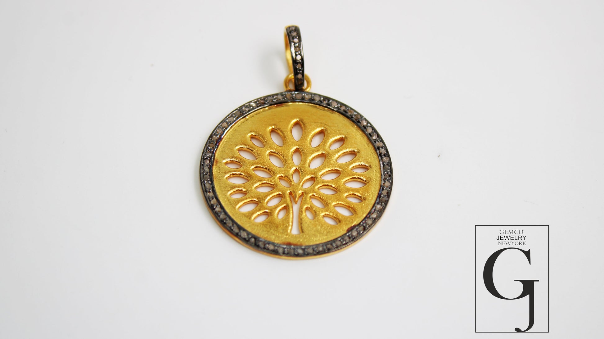 14k Gold Tree Of Hope Pendant Designer Rosecut Pave Diamond Pendant 925 Sterling Silver Handmade Finish Diamond Charms Necklace Pendant