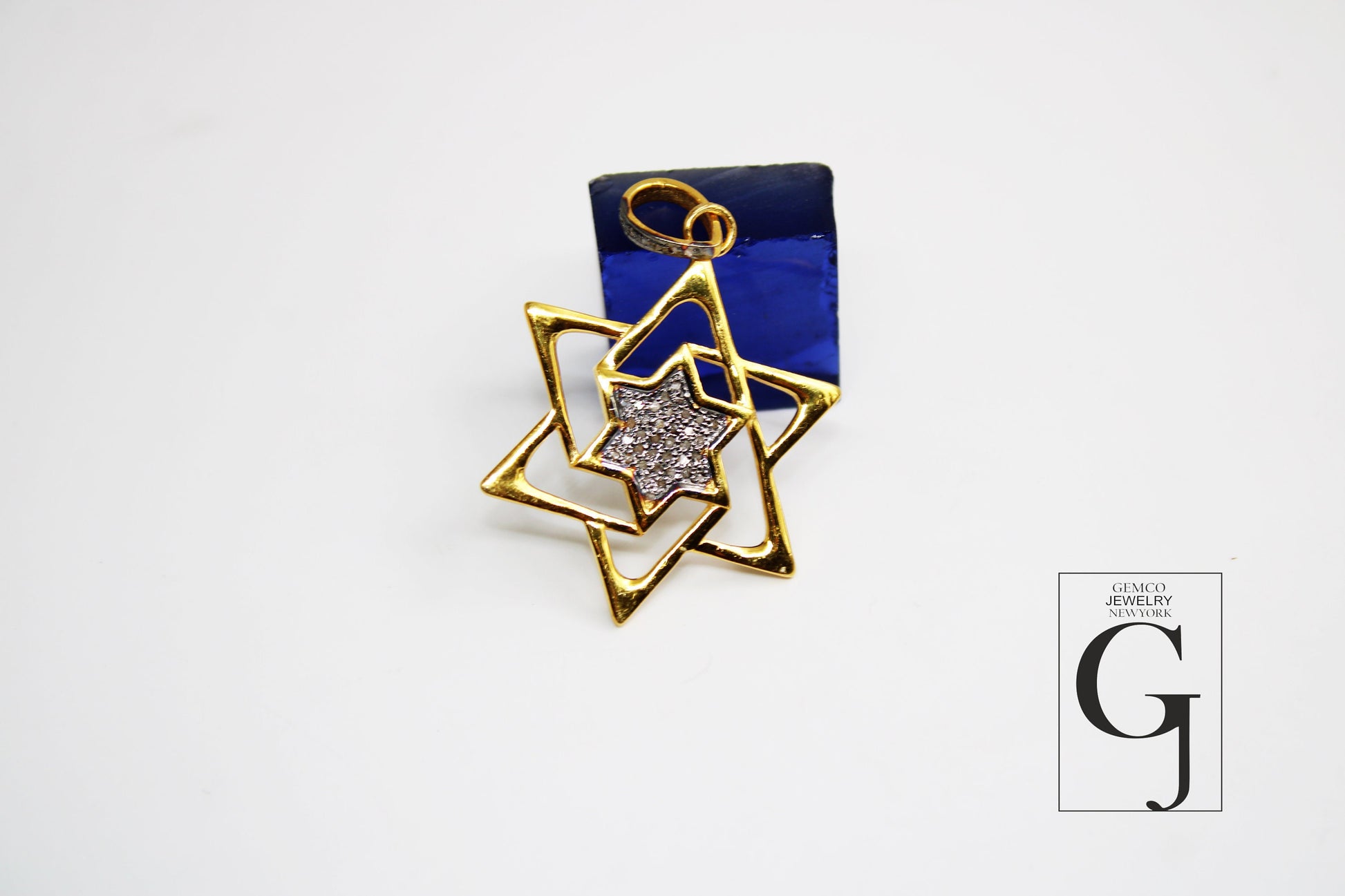 Roman Star pendant 14k gold designer Rosecut pave diamond pendant 925 sterling silver handmade finish diamond charms necklace pendant