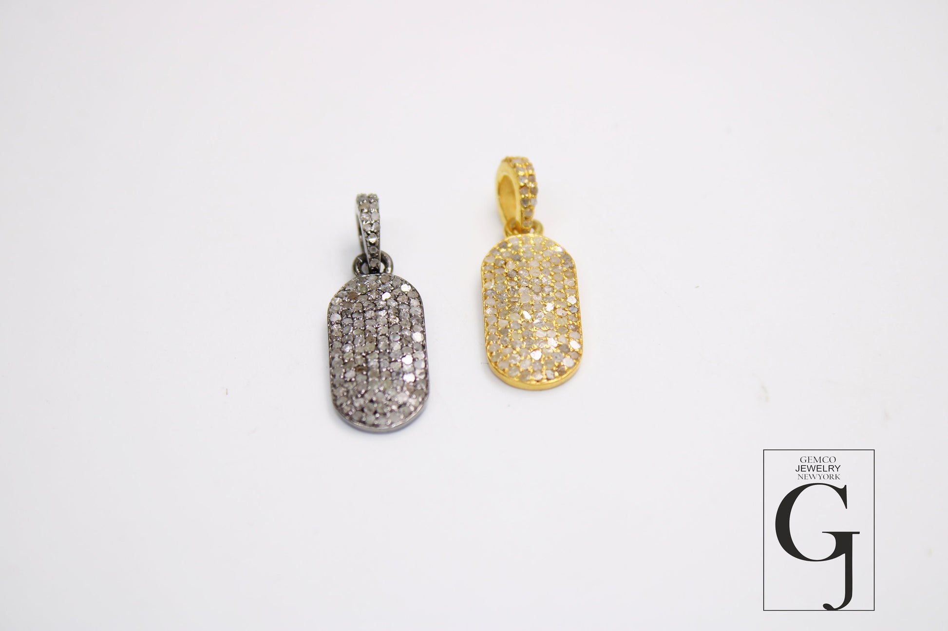 Very Beautiful Dogtag Designer Pendant Rosecut Pave Diamond Pendant 925 Sterling Silver Handmade Finish Diamond Charms Necklace Pendant