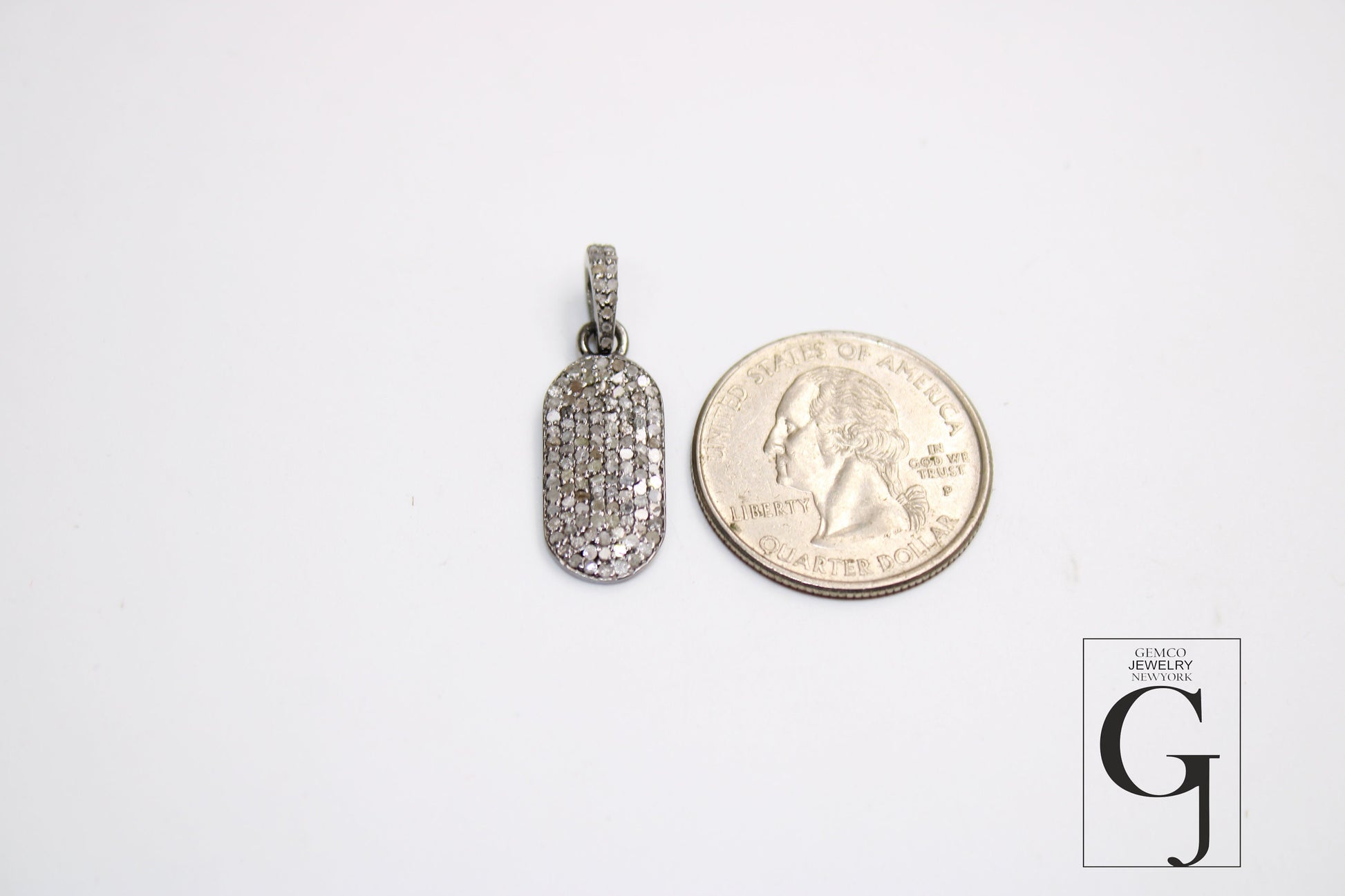 Very Beautiful Dogtag Designer Pendant Rosecut Pave Diamond Pendant 925 Sterling Silver Handmade Finish Diamond Charms Necklace Pendant