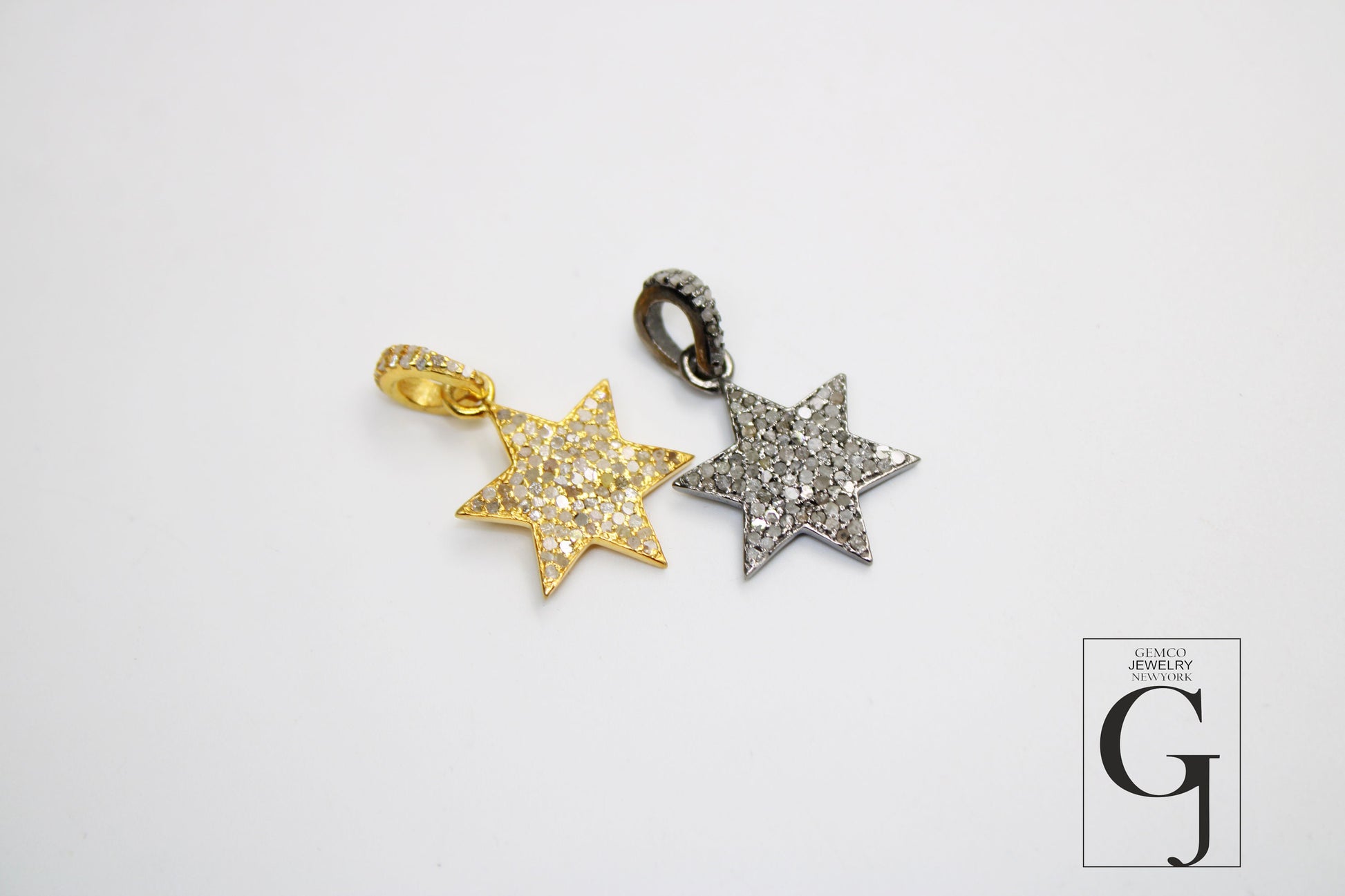 Beautiful Designer Star Pendant Rosecut Pave Diamond Pendant 925 Sterling Silver Handmade Finish Diamond Charms Necklace Pendant