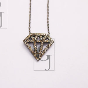 Very beautiful 14k gold diamond designer  Rosecut pave diamond pendant 925 sterling silver handmade finish diamond charms necklace pendant