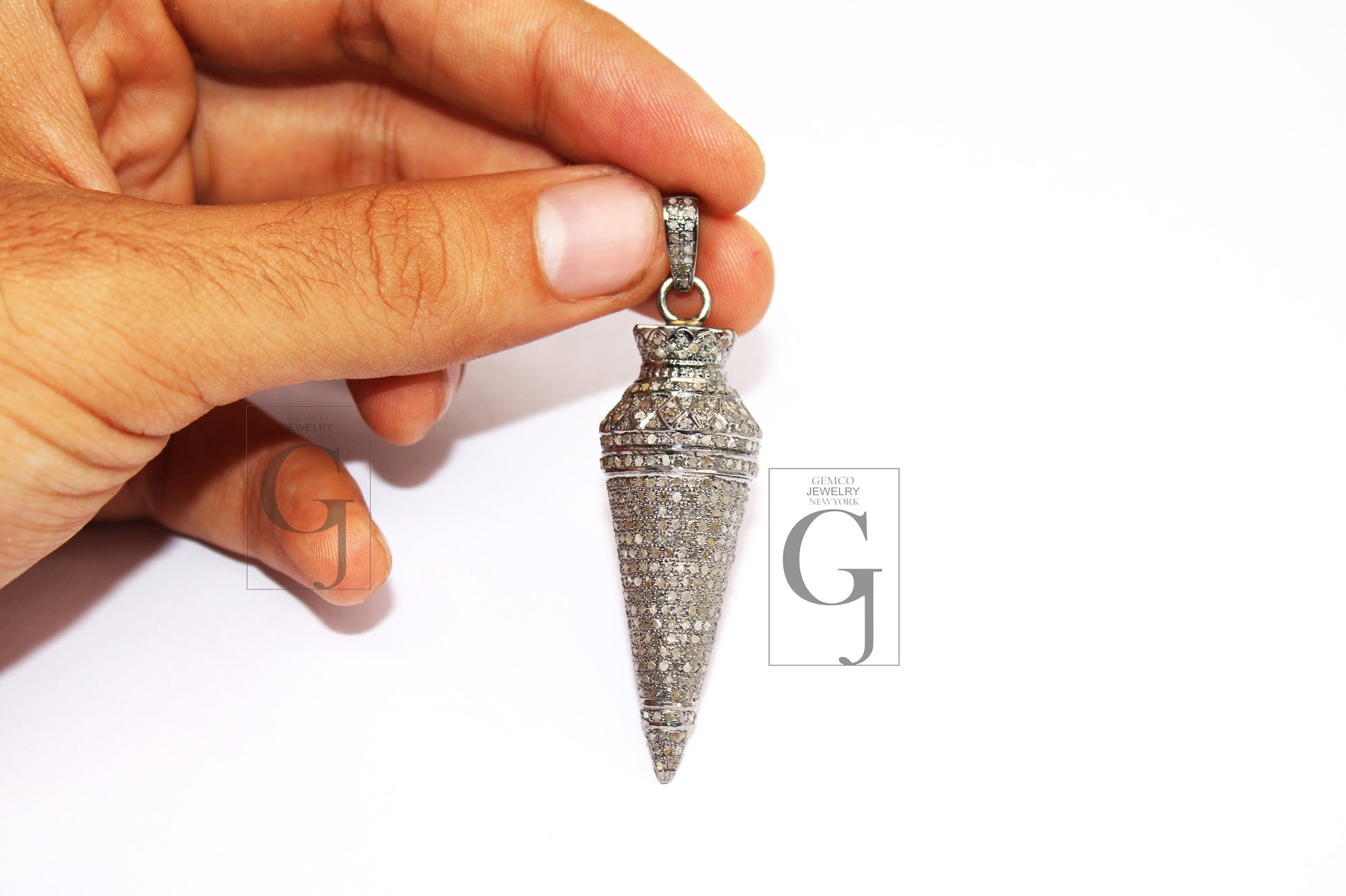 Antique Look Buddha Pendant Designer Rosecut Pave Diamond Pendant 925 Sterling Silver Handmade Finish Diamond Charms Necklace Pendant