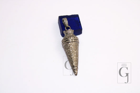Antique Look Buddha Pendant Designer Rosecut Pave Diamond Pendant 925 Sterling Silver Handmade Finish Diamond Charms Necklace Pendant