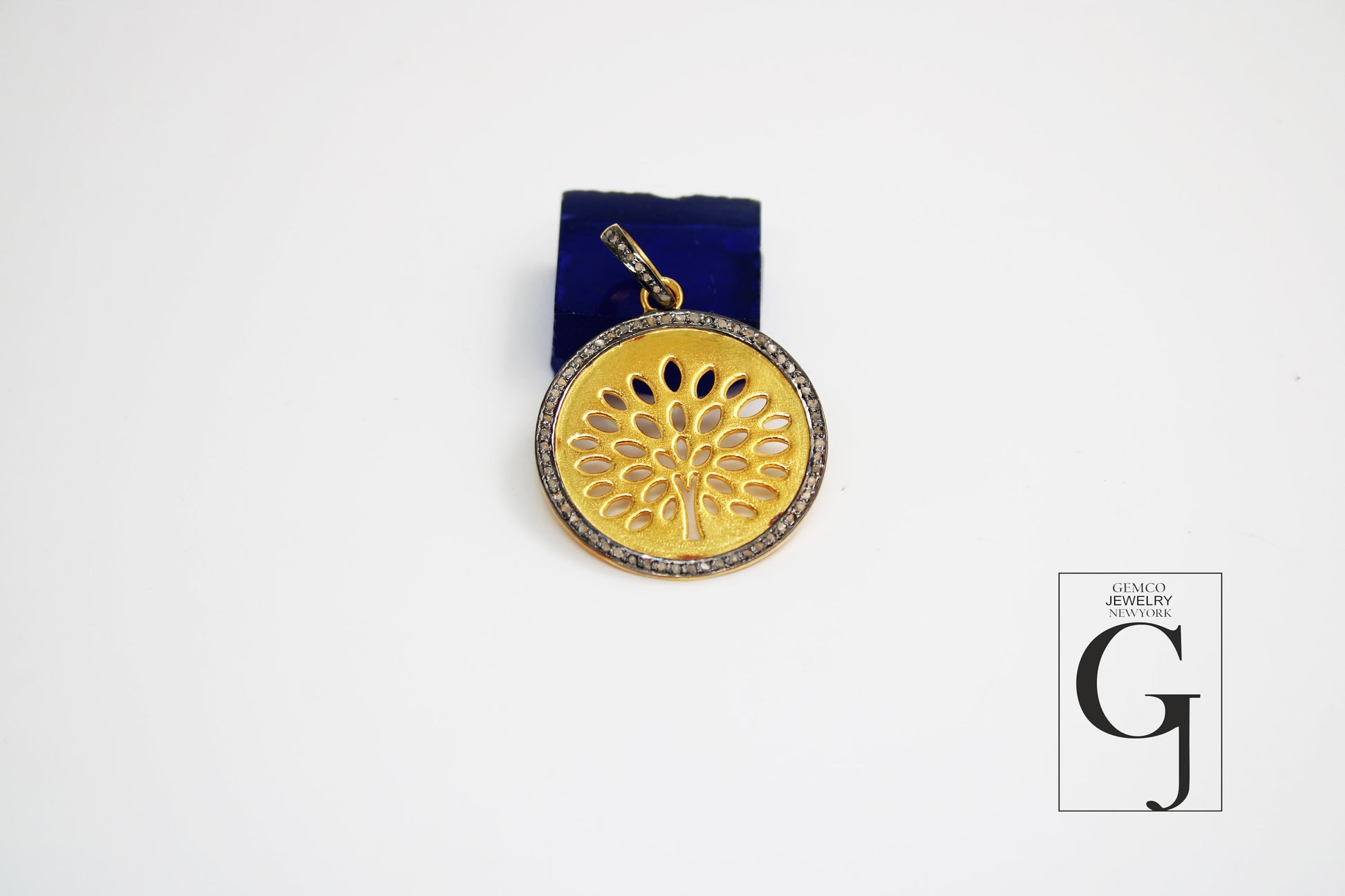14k Gold Tree Of Hope Pendant Designer Rosecut Pave Diamond Pendant 925 Sterling Silver Handmade Finish Diamond Charms Necklace Pendant
