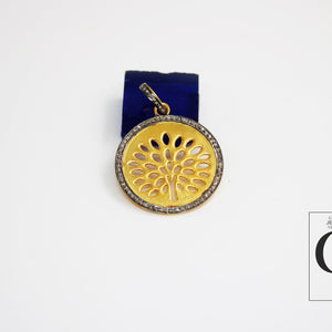 14k Gold Tree Of Hope Pendant Designer Rosecut Pave Diamond Pendant 925 Sterling Silver Handmade Finish Diamond Charms Necklace Pendant