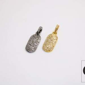 Very Beautiful Dogtag Designer Pendant Rosecut Pave Diamond Pendant 925 Sterling Silver Handmade Finish Diamond Charms Necklace Pendant