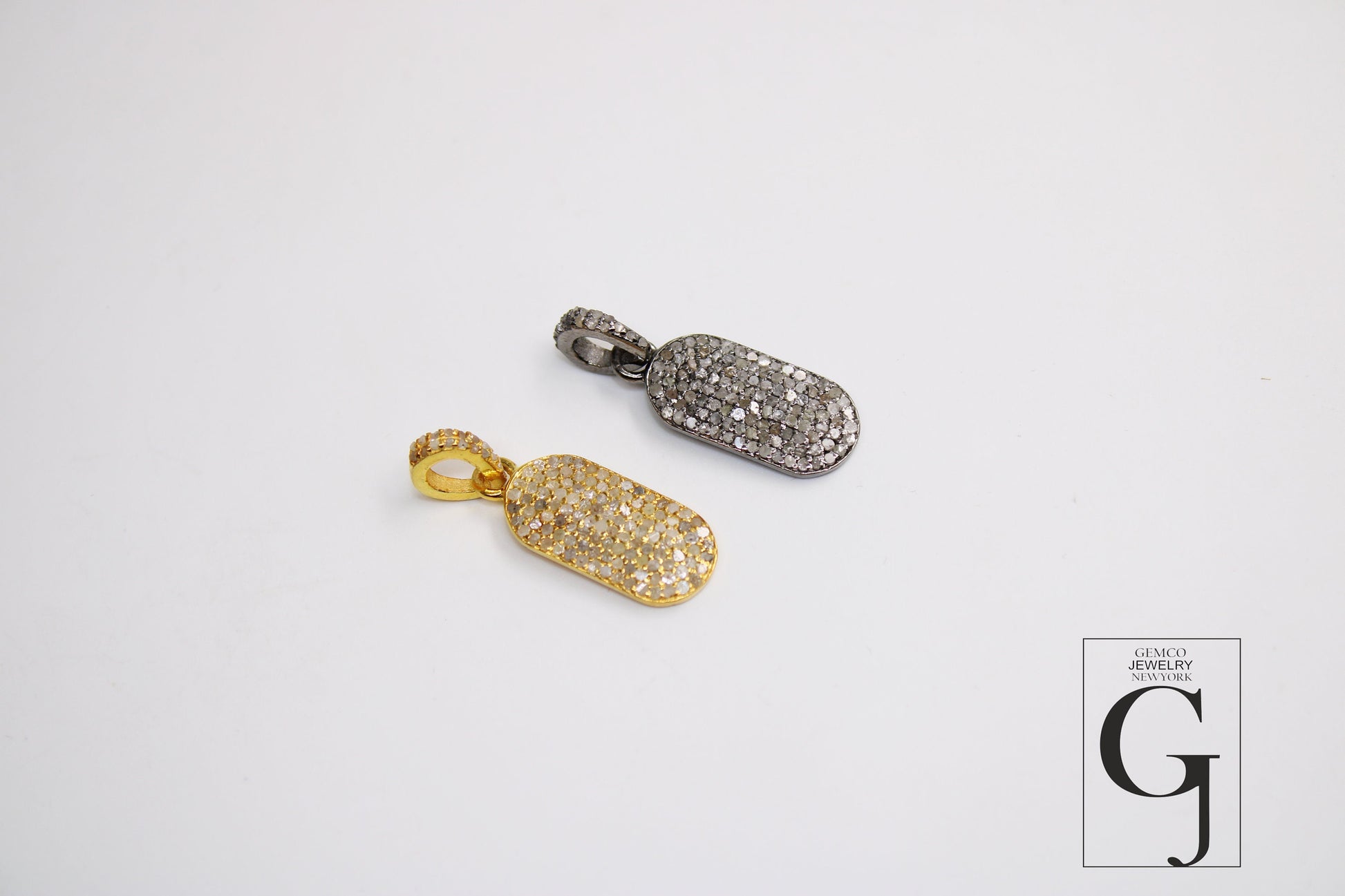 Very Beautiful Dogtag Designer Pendant Rosecut Pave Diamond Pendant 925 Sterling Silver Handmade Finish Diamond Charms Necklace Pendant