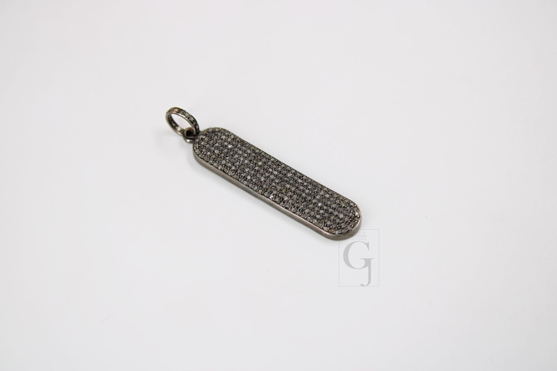 Very Beautiful Bar Designer Rosecut Pave Diamond Pendant 925 Sterling Silver Handmade Finish Diamond Charms Necklace Pendant