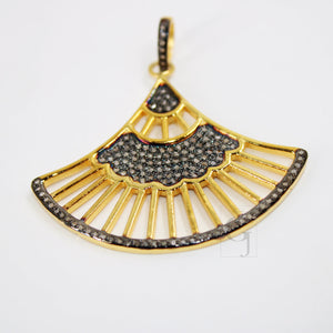 Beautiful 14k Gold Designer Pendant Rosecut Pave Diamond Pendant 925 Sterling Silver Handmade Finish Diamond Charms Necklace Pendant