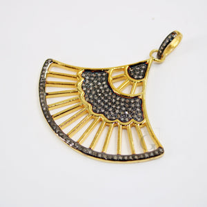 Beautiful 14k Gold Designer Pendant Rosecut Pave Diamond Pendant 925 Sterling Silver Handmade Finish Diamond Charms Necklace Pendant